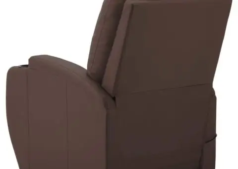 Fotoliu cu ridicare pe verticală, maro, piele ecologică - 5/5