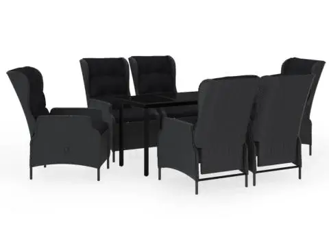 Set mobilier pentru grădină, 7 piese, gri închis - 2/5