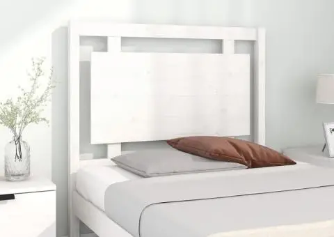 Tăblie de pat, alb, 95,5x4x100 cm, lemn masiv de pin - 3/5