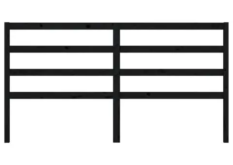Tăblie de pat, negru, 186x4x100 cm, lemn masiv de pin - 4/5