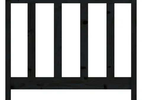 Tăblie de pat, negru, 81x4x100 cm, lemn masiv de pin - 4/5