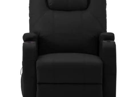 Fotoliu cu ridicare, negru, piele ecologică - 4/5