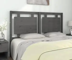 vidaXL Tăblie de pat, gri, 145,5x4x100 cm, lemn masiv de pin