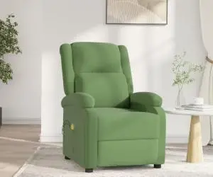 vidaXL Fotoliu de masaj electric, verde deschis, catifea