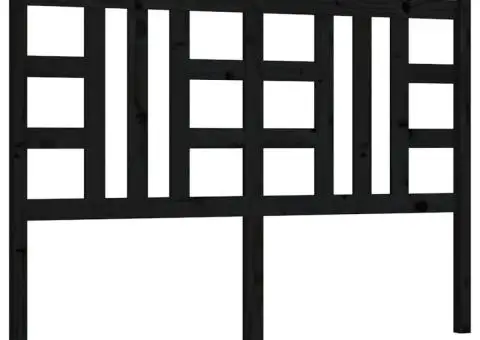 Tăblie de pat, negru, 141x4x100 cm, lemn masiv de pin - 2/5