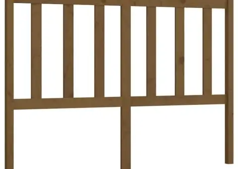 Tăblie de pat, maro miere, 146x4x100 cm, lemn masiv de pin - 2/5