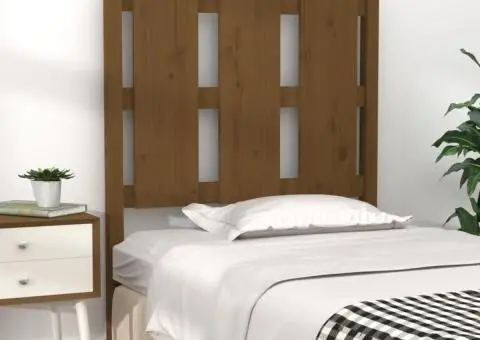 Tăblie de pat, maro miere, 80,5x4x100 cm, lemn masiv de pin - 3/5