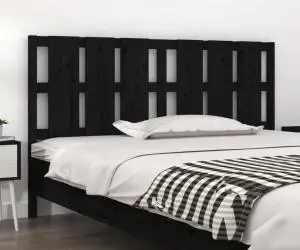 vidaXL Tăblie de pat, negru, 165,5x4x100 cm, lemn masiv de pin
