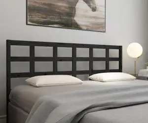 vidaXL Tăblie de pat, negru, 205,5x4x100 cm, lemn masiv de pin