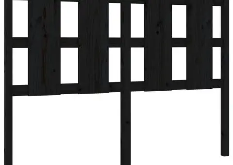 Tăblie de pat, negru, 145,5x4x100 cm, lemn masiv de pin - 2/5