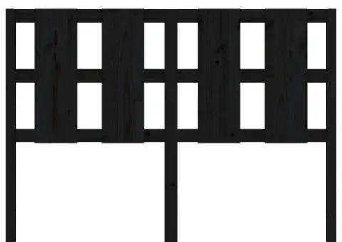 Tăblie de pat, negru, 145,5x4x100 cm, lemn masiv de pin - 4/5