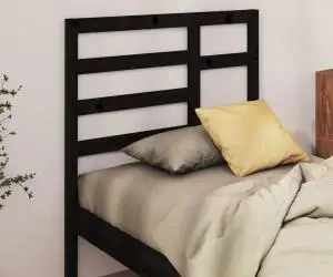 vidaXL Tăblie de pat, negru, 106x4x104 cm, lemn masiv de pin