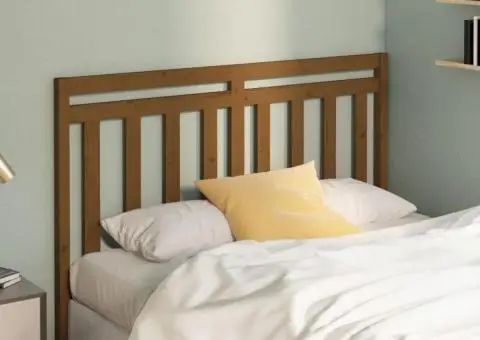 Tăblie de pat, maro miere, 141x4x100 cm, lemn masiv de pin - 3/5