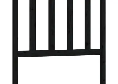 Tăblie de pat, negru, 106x4x100 cm, lemn masiv de pin - 2/5