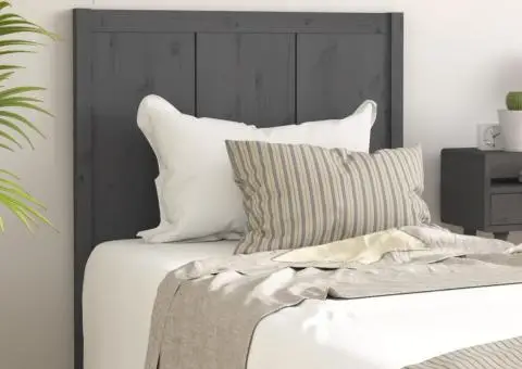 Tăblie de pat, gri, 80,5x4x100 cm, lemn masiv de pin - 1/5