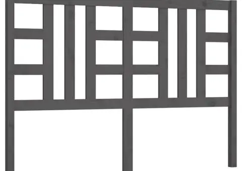 Tăblie de pat, gri, 126x4x100 cm, lemn masiv de pin - 2/5