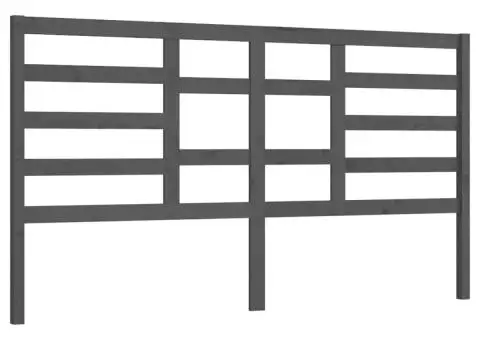 Tăblie de pat, gri, 206x4x104 cm, lemn masiv de pin - 2/5