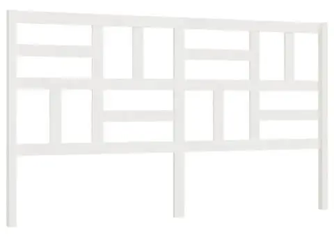 Tăblie de pat, alb, 206x4x104 cm, lemn masiv de pin - 2/5