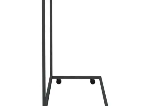 Masă laterală cu roți, negru, 55x35x70 cm, lemn prelucrat - 4/5