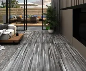 vidaXL Plăci pardoseală autoadezive, lemn gri dungi, 2,51 m², 2 mm PVC