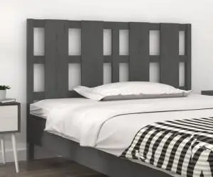 vidaXL Tăblie de pat, gri, 125,5x4x100 cm, lemn masiv de pin