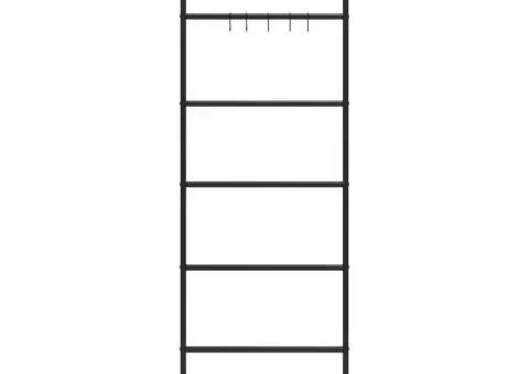 Scară suport pentru prosoape, 5 niveluri, negru, 58x175 cm fier - 3/5