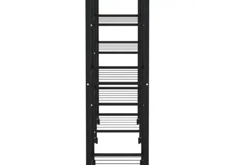Suport pentru flori cu roți, 83x25x83,5 cm, negru, fier - 4/5