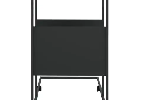 Masă laterală cu roți, negru, 55x36x63,5 cm, lemn prelucrat - 4/5