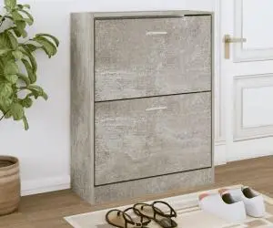 Pantofar, gri beton, 63x24x81 cm, lemn compozit