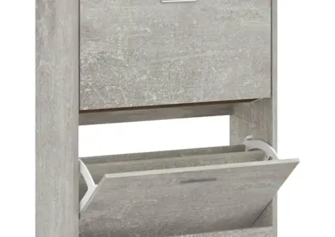 Pantofar, gri beton, 63x24x81 cm, lemn compozit - 2/5