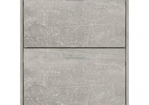 Pantofar, gri beton, 63x24x81 cm, lemn compozit - 4/5