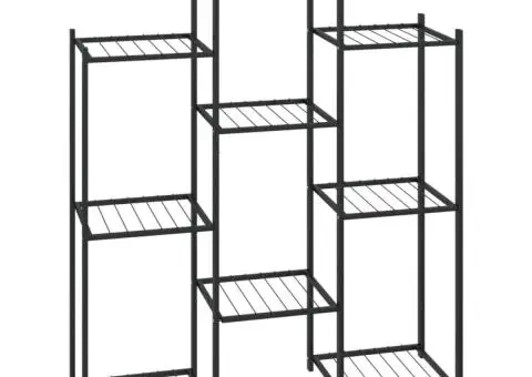 Suport pentru flori, 83x25x100 cm, negru, fier - 2/5