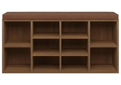 Bancă pentru pantofi stejar maro 103x30x48 cm lemn prelucrat - 4/5