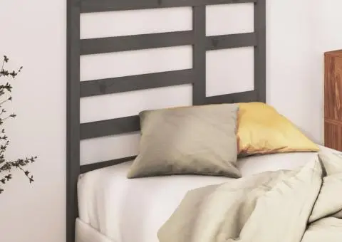 Tăblie de pat, gri, 96x4x104 cm, lemn masiv de pin - 3/5