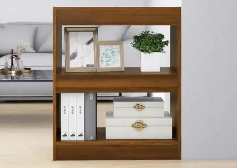 Bibliotecă/Separator cameră, stejar maro, 60x30x72 cm - 1/5