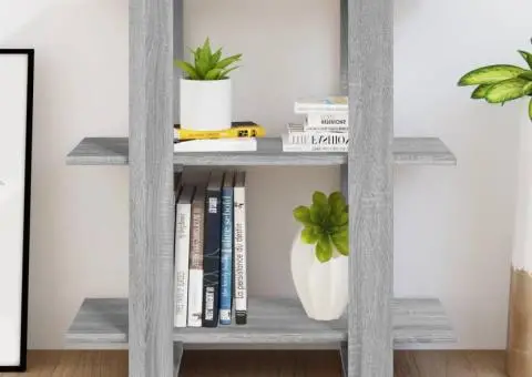 Bibliotecă/Separator cameră, gri sonoma, 80x30x87 cm - 3/5