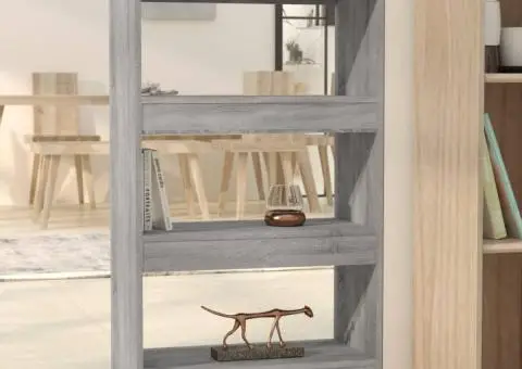 Bibliotecă/Separator cameră, gri sonoma, 60x30x103 cm, PAL - 1/5