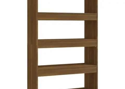 Bibliotecă/Separator cameră, stejar maro, 80x30x135 cm, PAL - 2/5