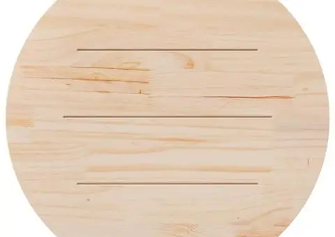 Blat de masă, alb, Ø90x2,5 cm, lemn masiv de pin - 4/5