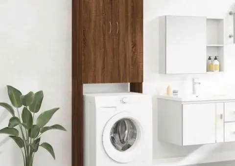 Dulap mașină de spălat, stejar maro, 64x25,5x190 cm - 1/5