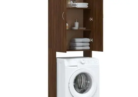 Dulap mașină de spălat, stejar maro, 64x25,5x190 cm - 5/5