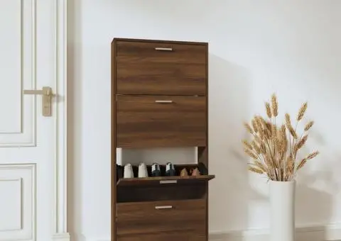 Pantofar, stejar maro, 59x17x150 cm, lemn compozit - 1/5