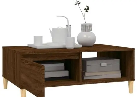 Masă de cafea, stejar maro, 90x60x35 cm, lemn compozit - 4/5