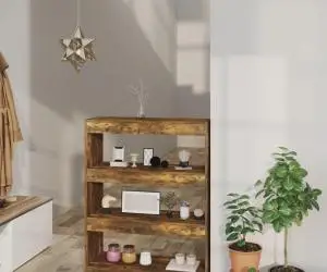 vidaXL Bibliotecă/Separator cameră, stejar, 80x30x103cm, lemn compozit