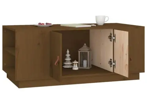 Măsuță de cafea, maro miere, 100x50x41 cm, lemn masiv de pin - 4/5