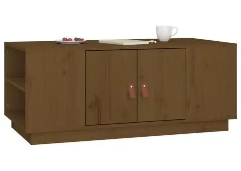 Măsuță de cafea, maro miere, 100x50x41 cm, lemn masiv de pin - 5/5