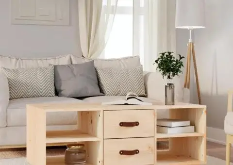 Măsuță de cafea, 100x50x41 cm, lemn masiv de pin - 1/5