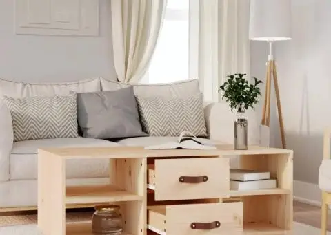 Măsuță de cafea, 100x50x41 cm, lemn masiv de pin - 3/5