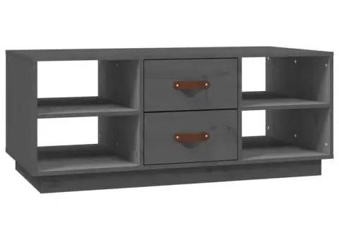 Măsuță de cafea, gri, 100x50x41 cm, lemn masiv de pin - 2/5