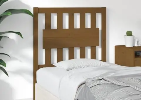 Tăblie de pat, maro miere, 80,5x4x100 cm, lemn masiv de pin - 4/5